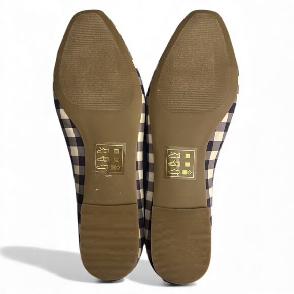 NEW Draper James Taylor Blue White Gingham Check Ballet Flats Size 9 - Picture 6 of 7